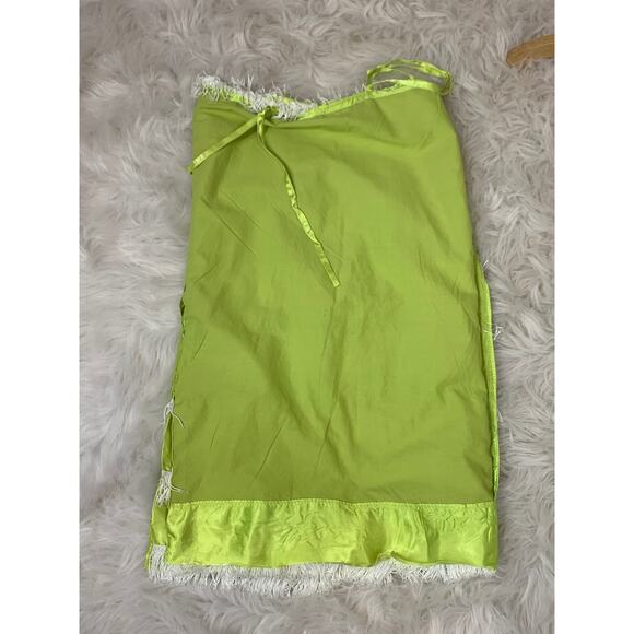 Vintage Flapper Dress Lime Green Fringe Cosplay Costume Halloween Gatsby 1920s - Picture 8 of 10